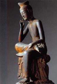 Une statue de Maitreya, Mirokoku-Bosatsu (Maitreya) 10e si&egrave;cle Temple Koryuli, Japon